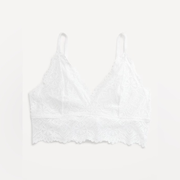 4/$25 NWT Old Navy Lace Longline Bralette White Lilies Sz XL - Picture 4 of 7